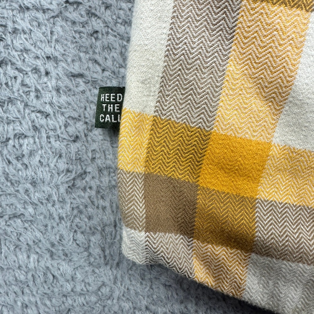 Howler Bros Harkers Flannel Shirt Mens Medium Yellow Brown Plaid Heavyweight - Picture 9 of 14